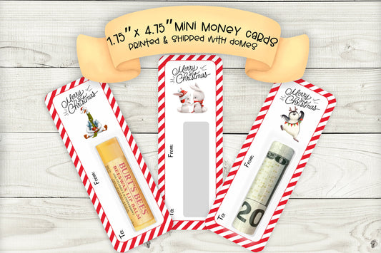 Mini Christmas Cash Money Card Holders | Lip Balm Party Holders | Goose Rabbit Penguin Edition