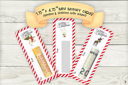 Mini Christmas Cash Money Card Holders | Lip Balm Party Holders | Polar Bear Rabbit Moose Edition