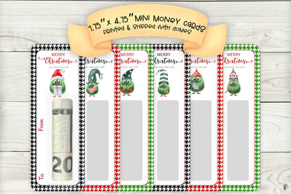 Mini Money Cards| Cute Christmas Creature Cash Holder|Merry Christmas Green Edition