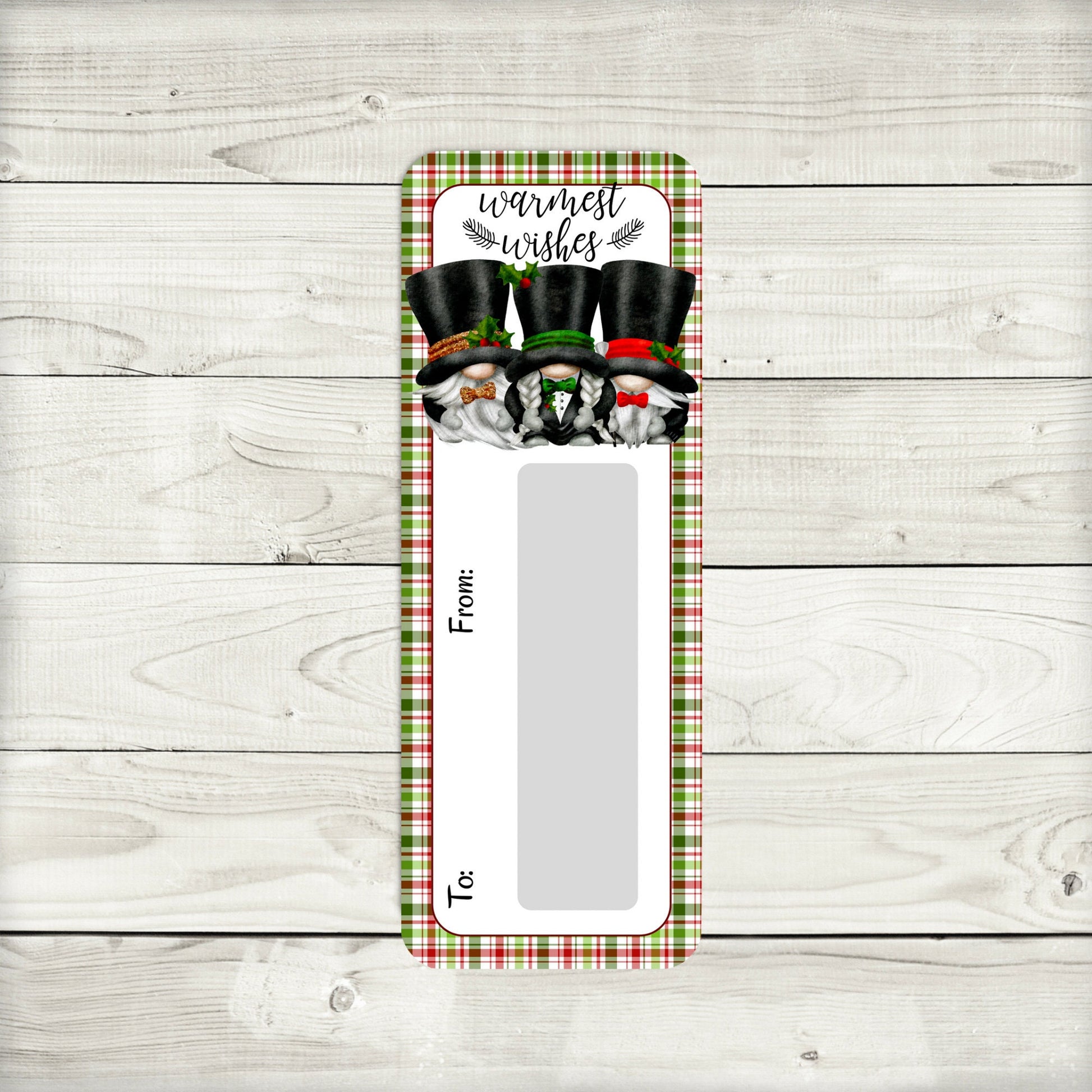 Top Hat Christmas Gnomes Money Card Holder (1.75 x 4.75 in)
