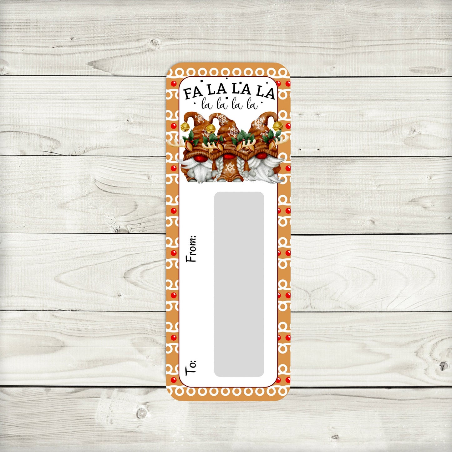 reindeer gnome christmas money card holder (1.75 x 4.75 in)