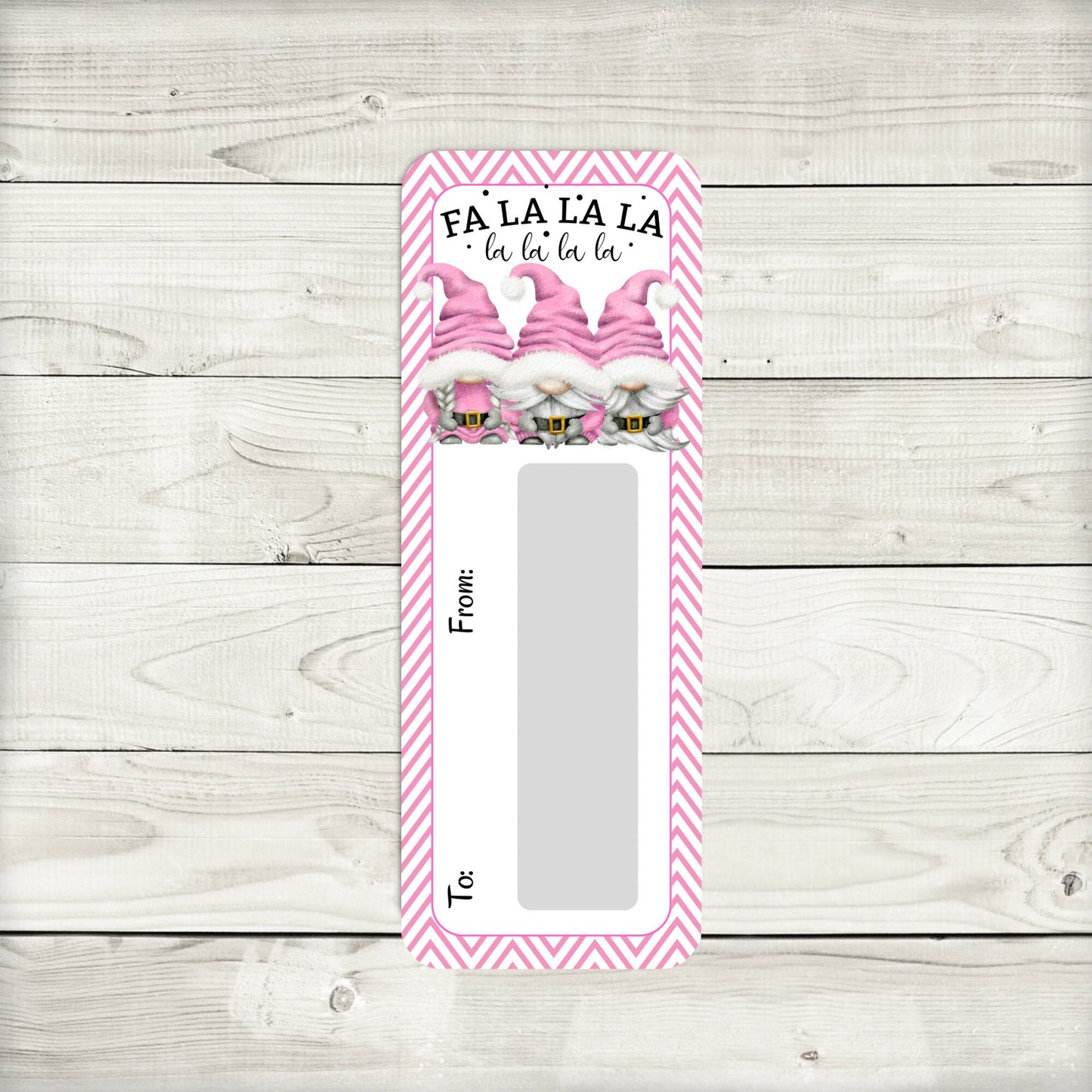 pink christmas santa gnomes money card holder