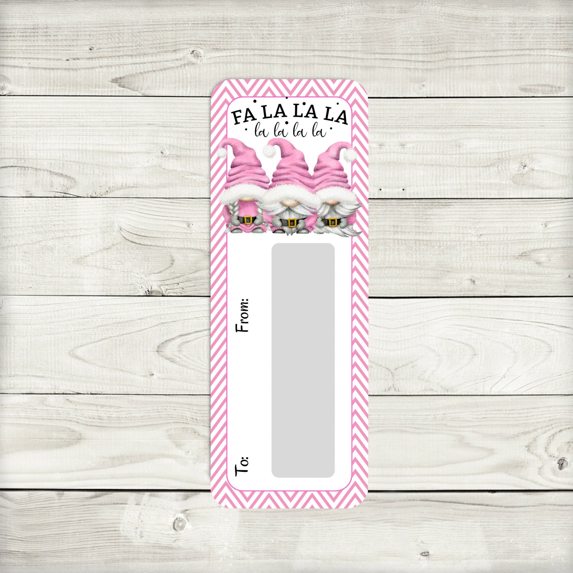 Pink Christmas Santa Gnomes Money Card Holder