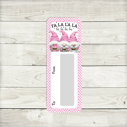 Pink Christmas Santa Gnomes Money Card Holder