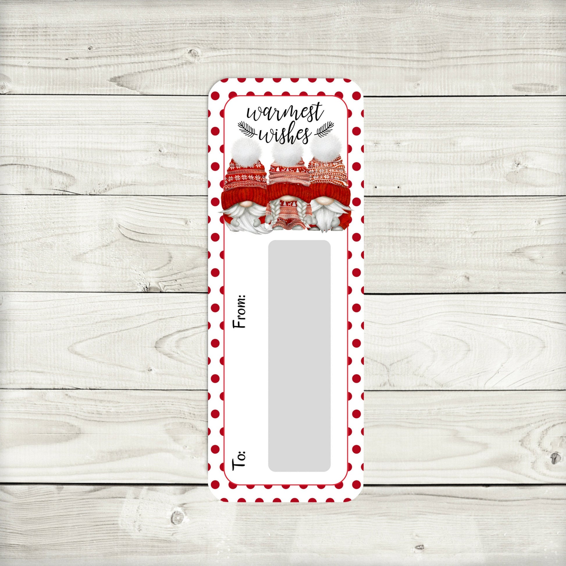 Christmas Gnome Money Card Holder: Holiday Cash Gift (1.75" x 4.75")