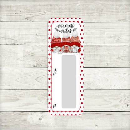 Christmas Gnome Money Card Holder: Holiday Cash Gift (1.75" x 4.75")