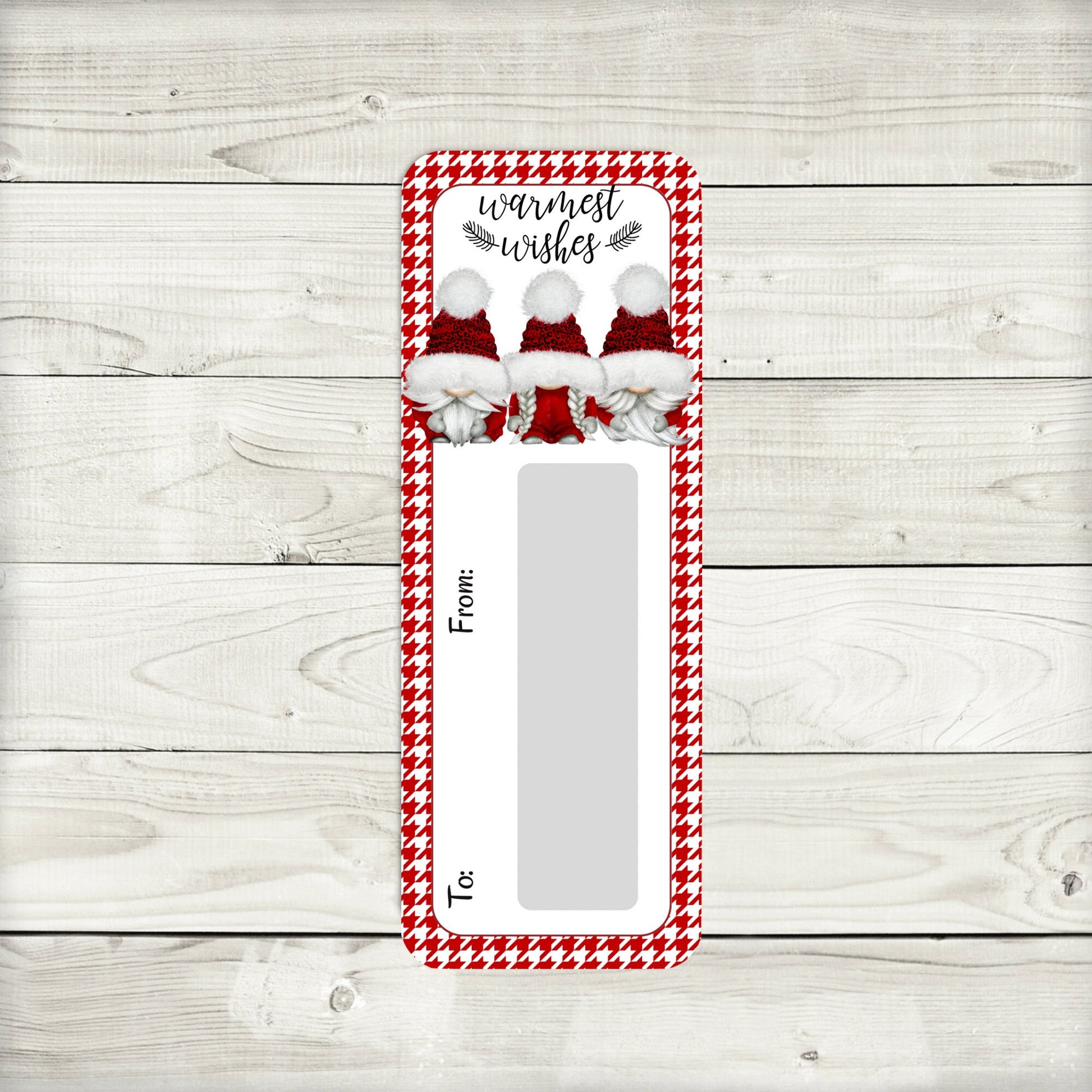 Leopard Print Christmas Gnome Money Card Holder