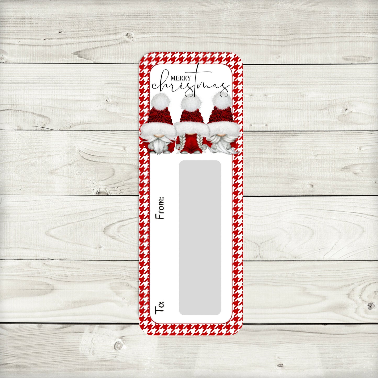 leopard print christmas gnome money card holder