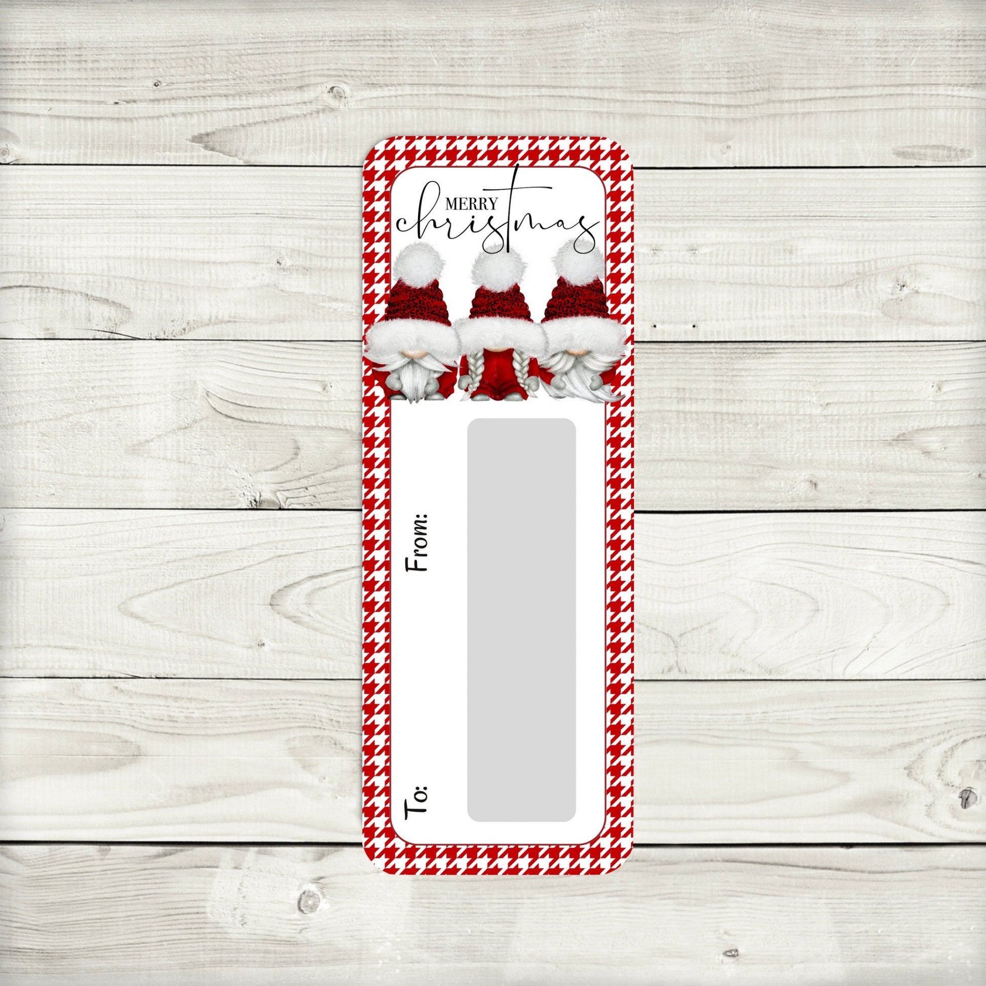 Leopard Print Christmas Gnome Money Card Holder