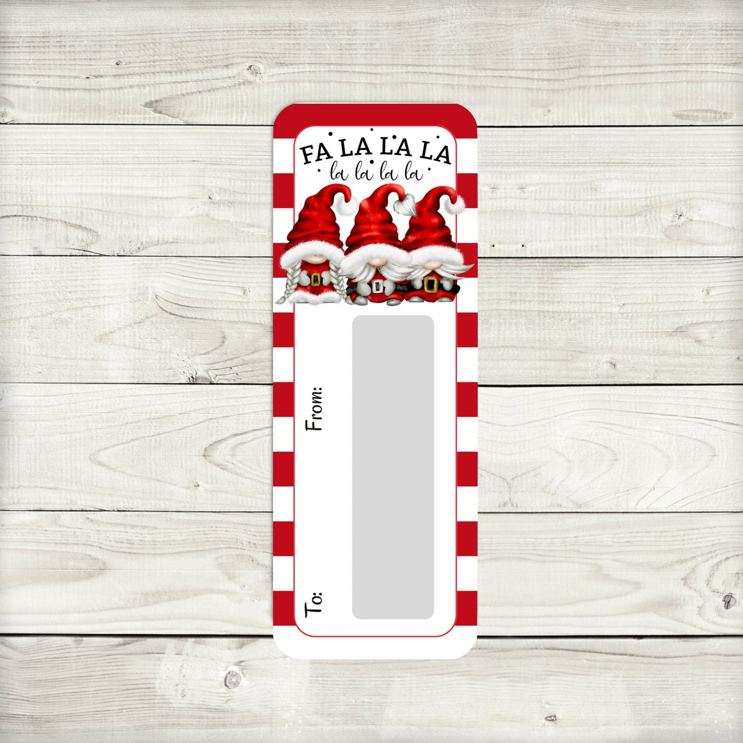 santa gnome christmas money card holder (1.75 x 4.75 inches)