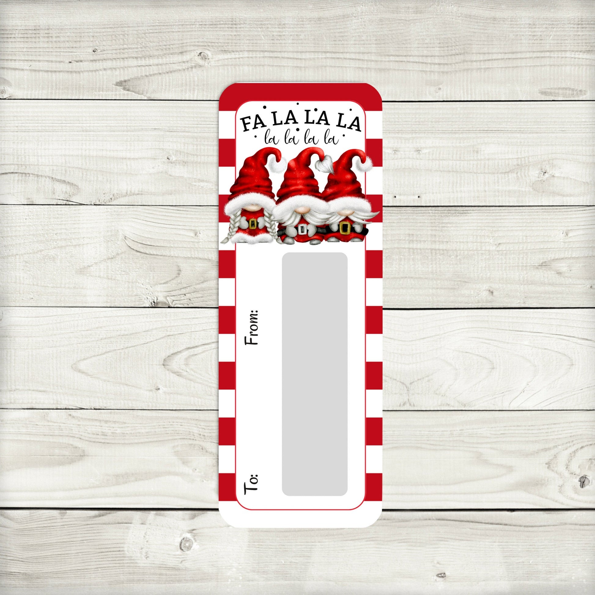 Santa Gnome Christmas Money Card Holder (1.75 x 4.75 inches)