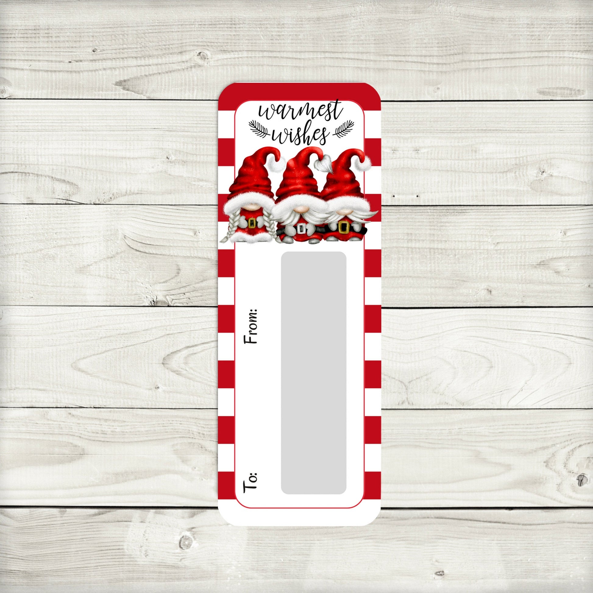 Santa Gnome Christmas Money Card Holder (1.75 x 4.75 inches)