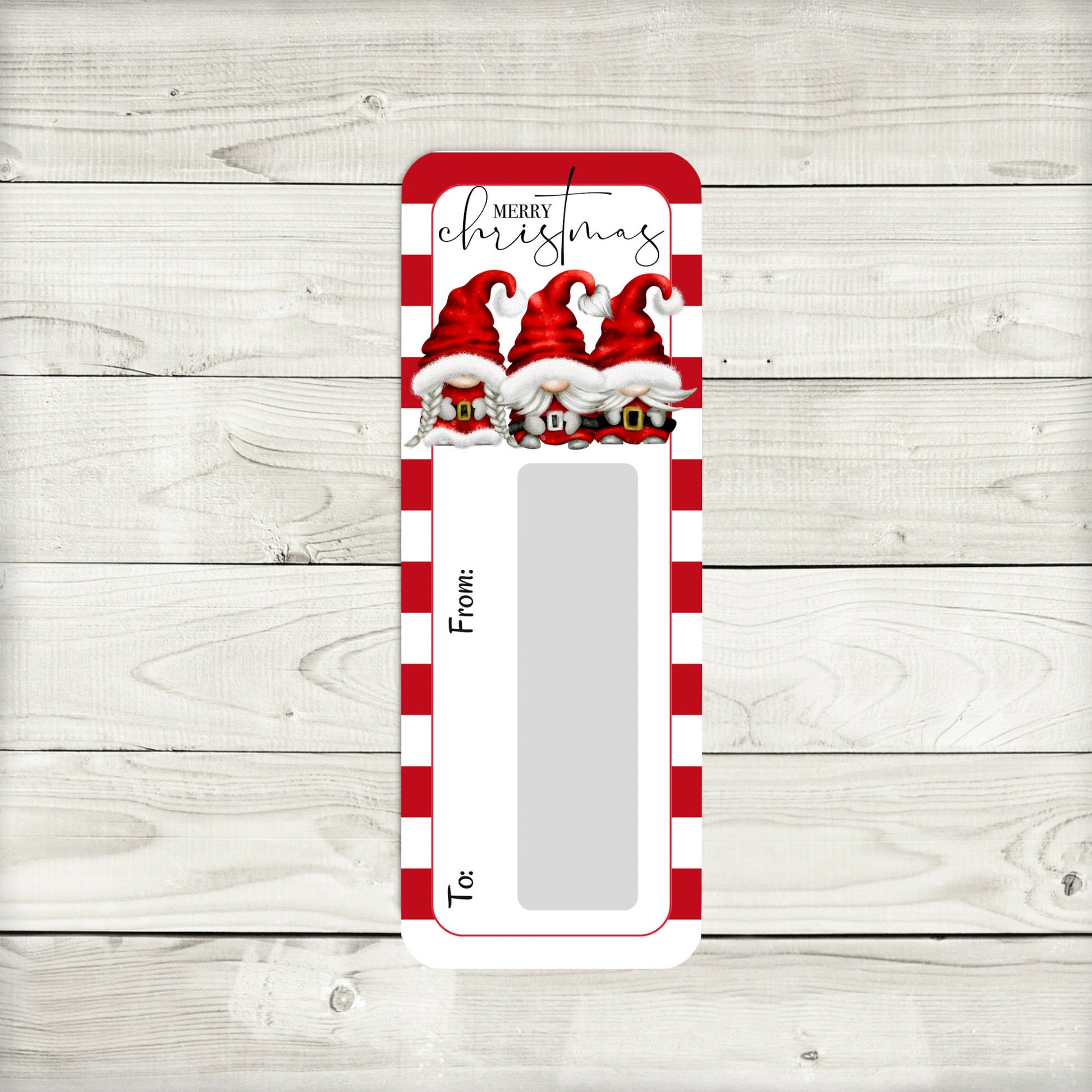 Santa Gnome Christmas Money Card Holder (1.75 x 4.75 inches)