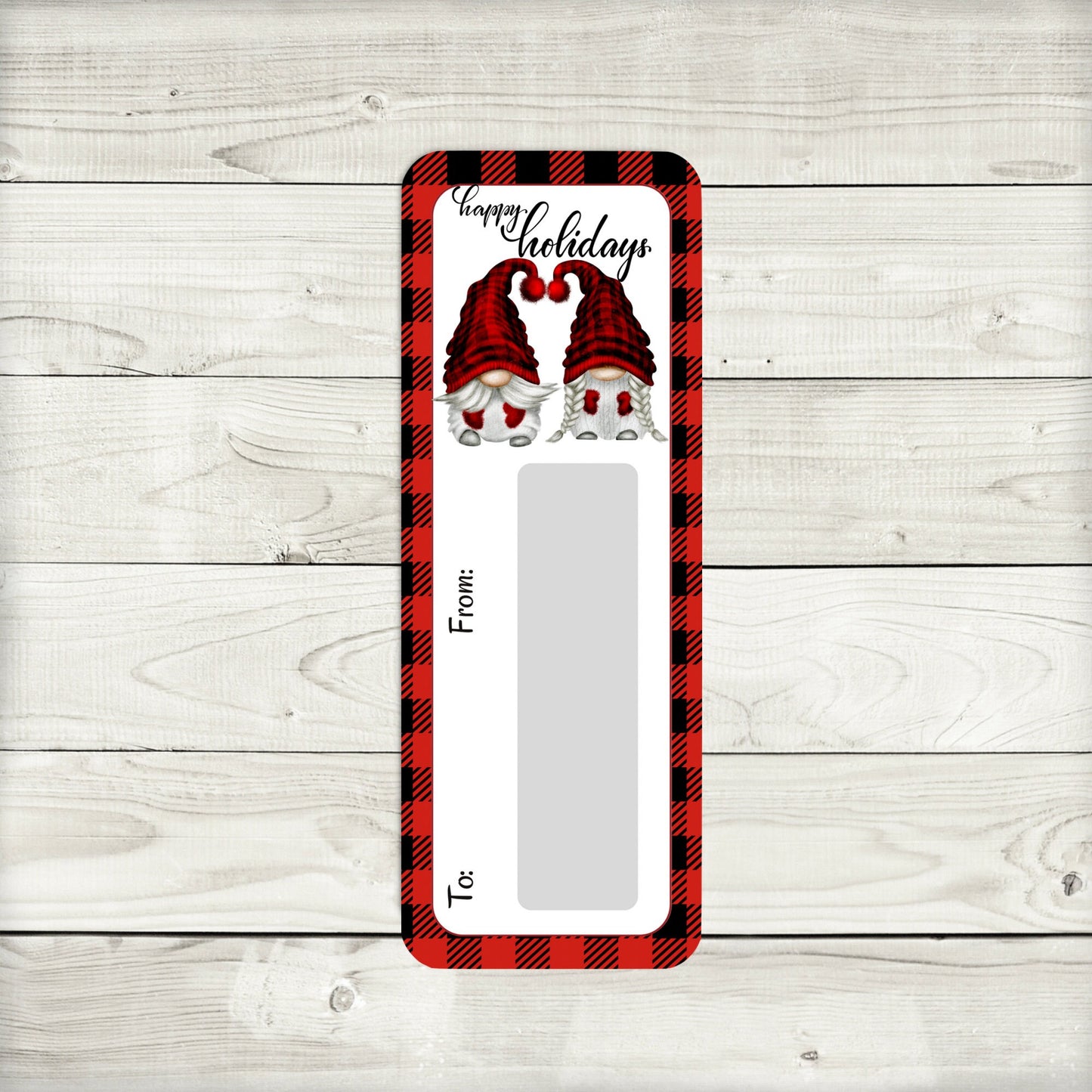 mini money cards | black and red buffalo plaid gnome money holders | christmas cash | christmas gonk