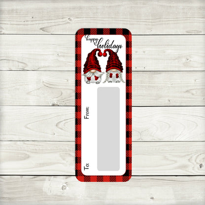 Mini Money Cards | Black and Red Buffalo Plaid Gnome Money Holders | Christmas Cash | Christmas Gonk