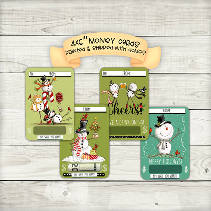 Christmas Snowman Cash Money Holders|Christmas Snowman Cards|Snowman Money Cards|Snowman Cash Cards|Funny Snowman Christmas Cash Cards