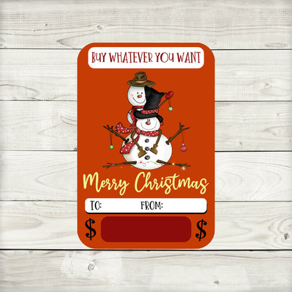 Funny Snowman Christmas Cash Money Holders Edition 2