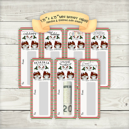 Mini Money Cards| Christmas Pudding Gnome Money Holder | Christmas Gonks | Christmas Cash