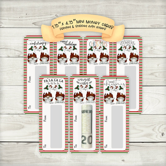 Mini Money Cards| Christmas Pudding Gnome Money Holder | Christmas Gonks | Christmas Cash