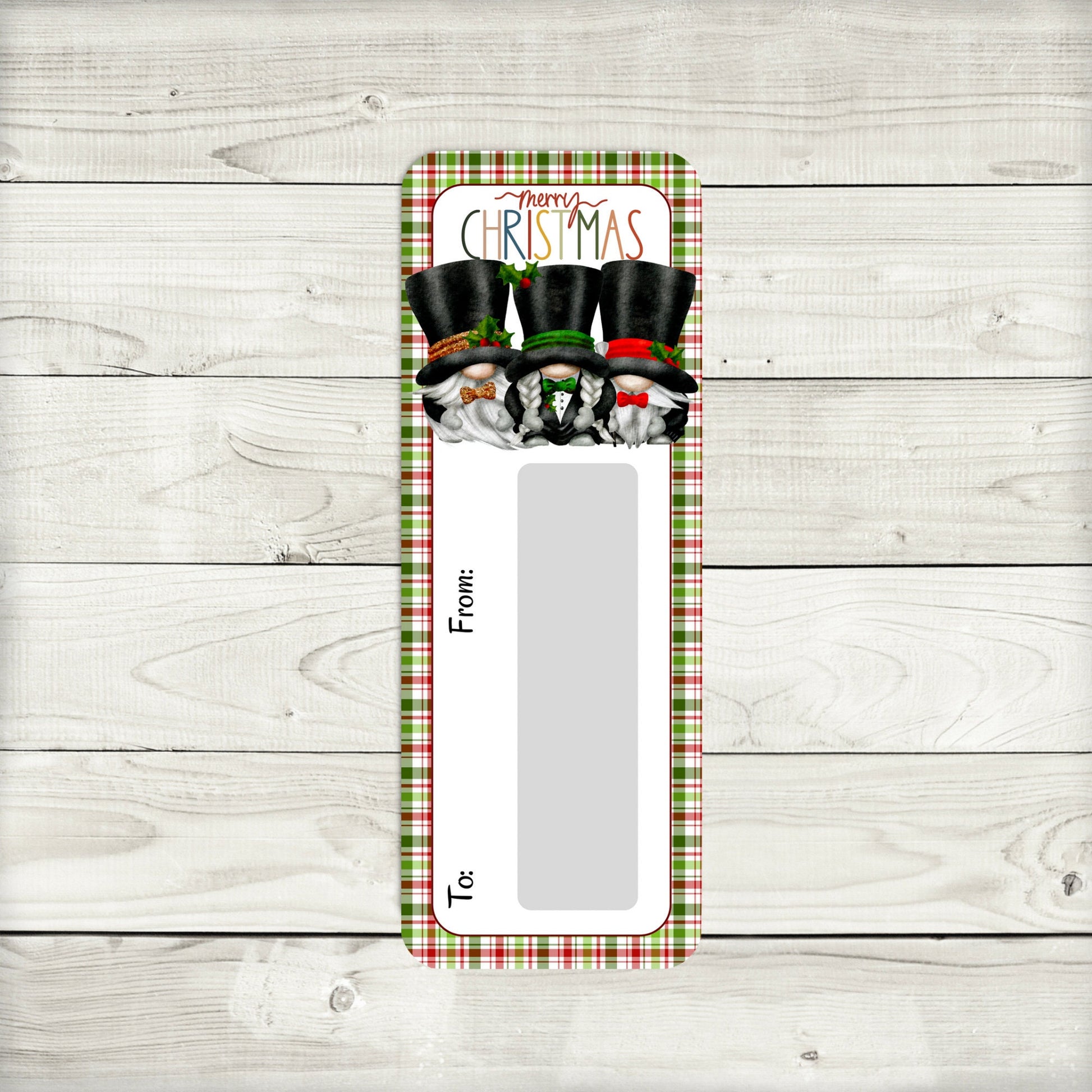 Top Hat Christmas Gnomes Money Card Holder (1.75 x 4.75 in)