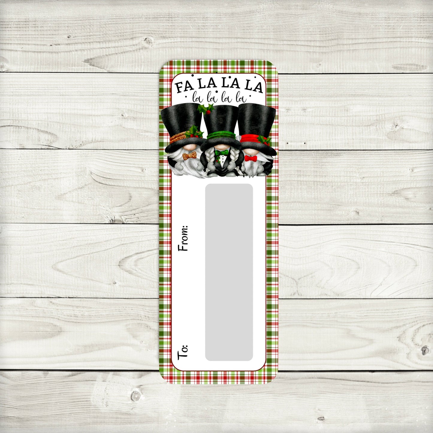 top hat christmas gnomes money card holder (1.75 x 4.75 in)
