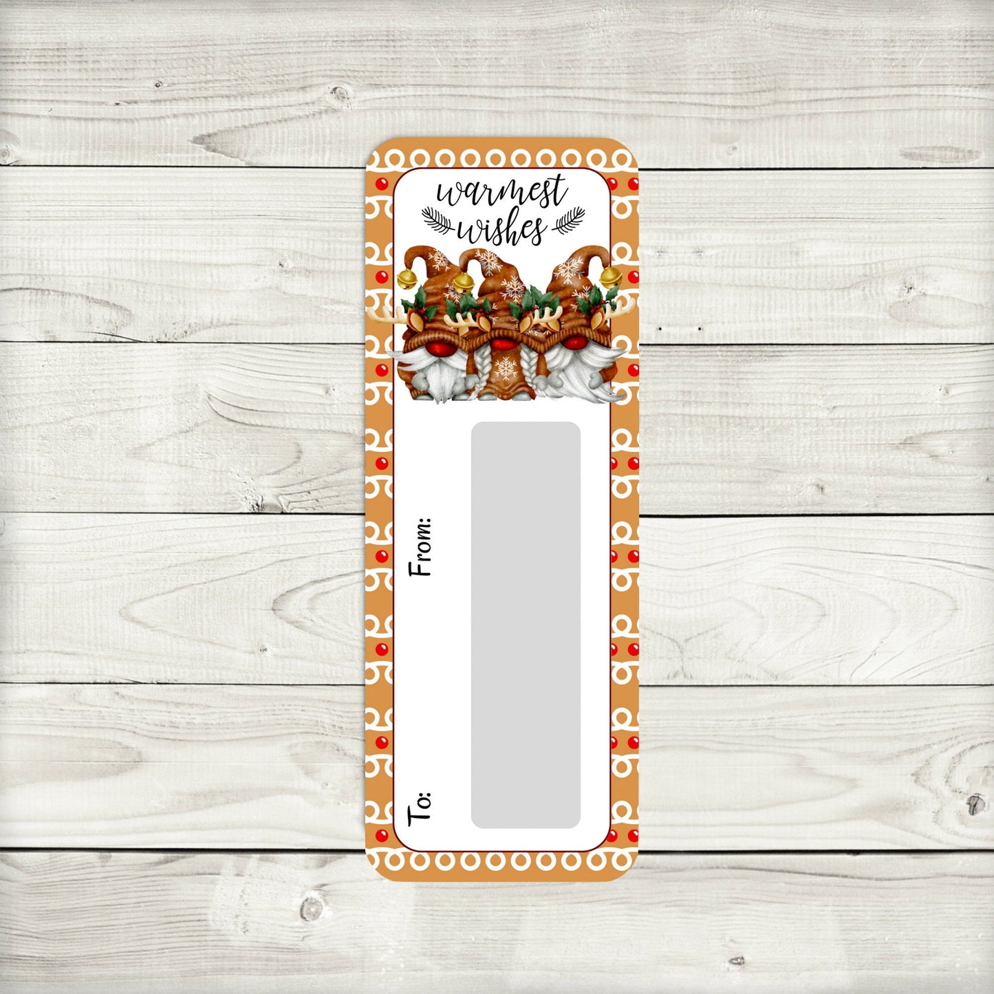 reindeer gnome christmas money card holder (1.75 x 4.75 in)