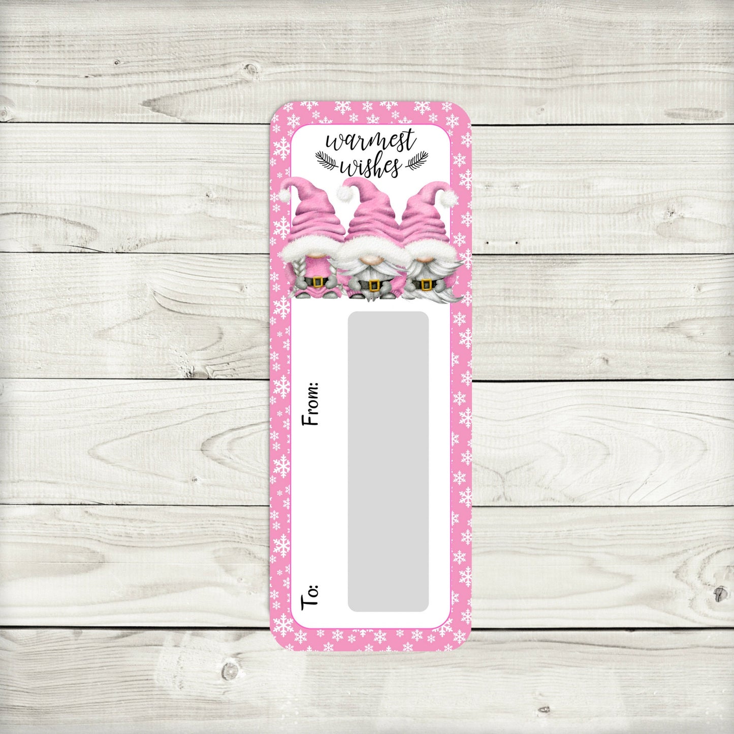 pink christmas santa gnomes money card holder