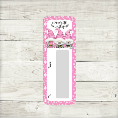 Pink Christmas Santa Gnomes Money Card Holder