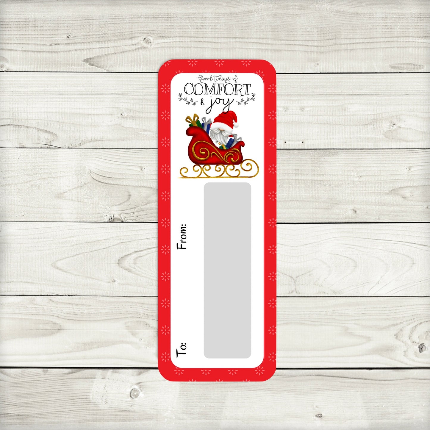 sleigh ride gnome christmas money card holder