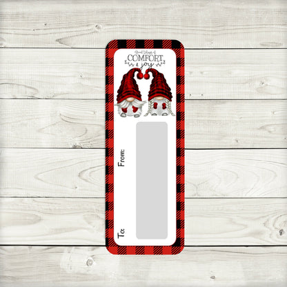 Mini Money Cards | Black and Red Buffalo Plaid Gnome Money Holders | Christmas Cash | Christmas Gonk