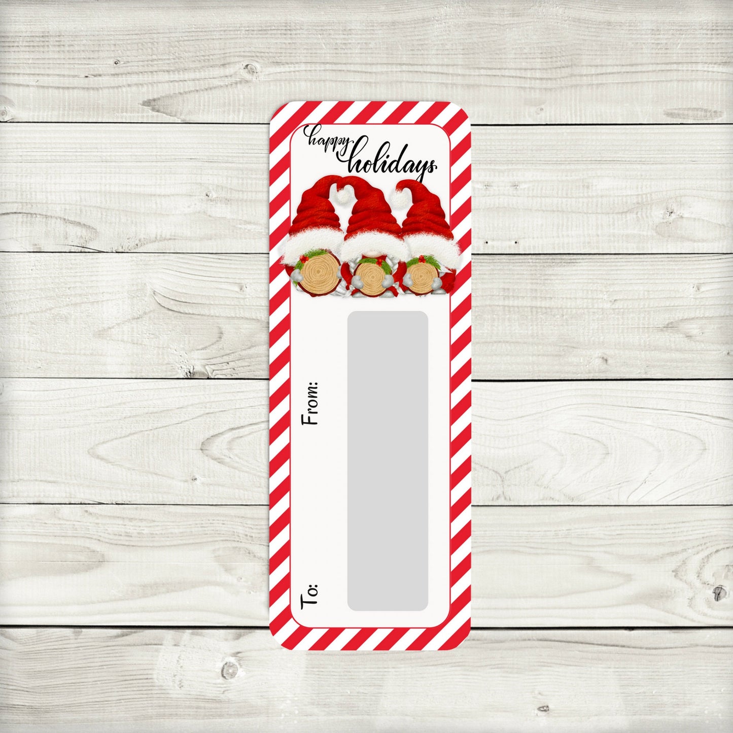 mini money cards | santa gnomes with wood rounds money holders | christmas cash | christmas gonk