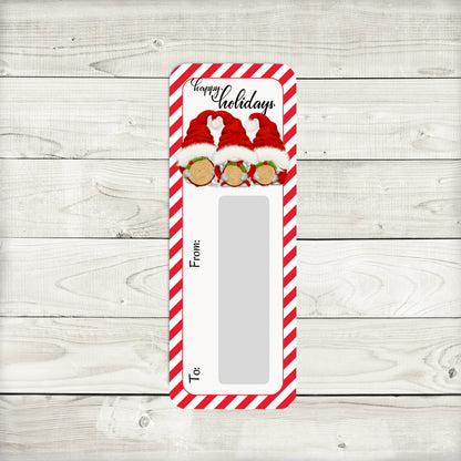 Mini Money Cards | Santa Gnomes with Wood Rounds Money Holders | Christmas Cash | Christmas Gonk