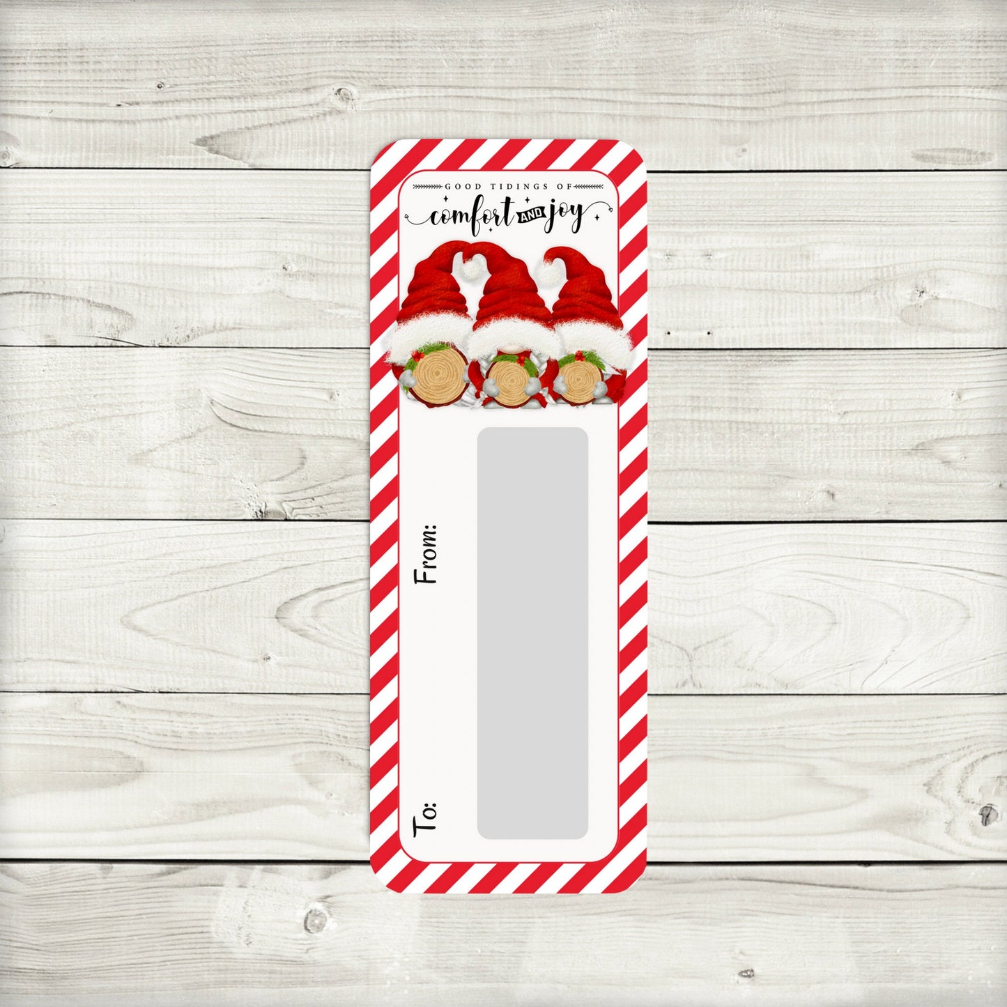 mini money cards | santa gnomes with wood rounds money holders | christmas cash | christmas gonk