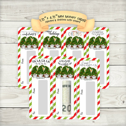 Mini Money Cards | Christmas Tree Gnome Money Holders | Christmas Cash | Christmas Gonk