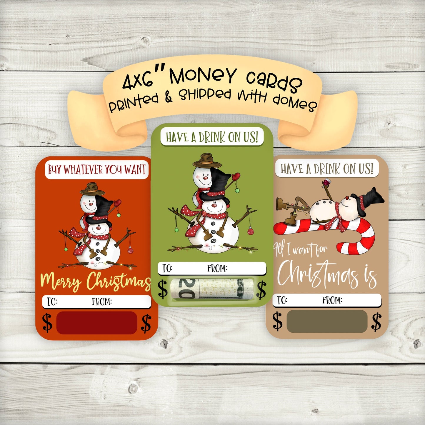 funny snowman christmas cash money holders edition 2