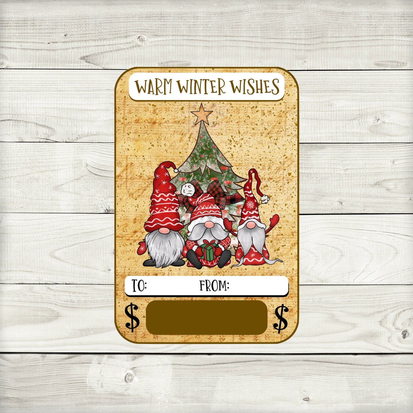 gnome christmas cash money holders