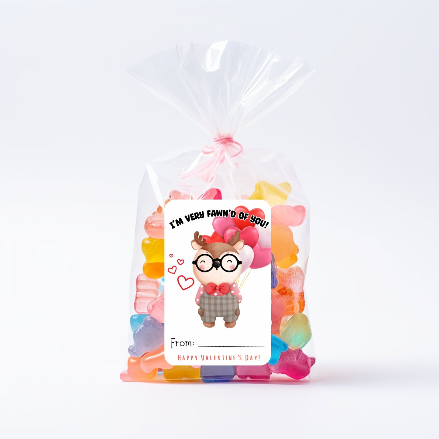 woodland animals valentine's day cards or stickers: kids classroom party, set of 12