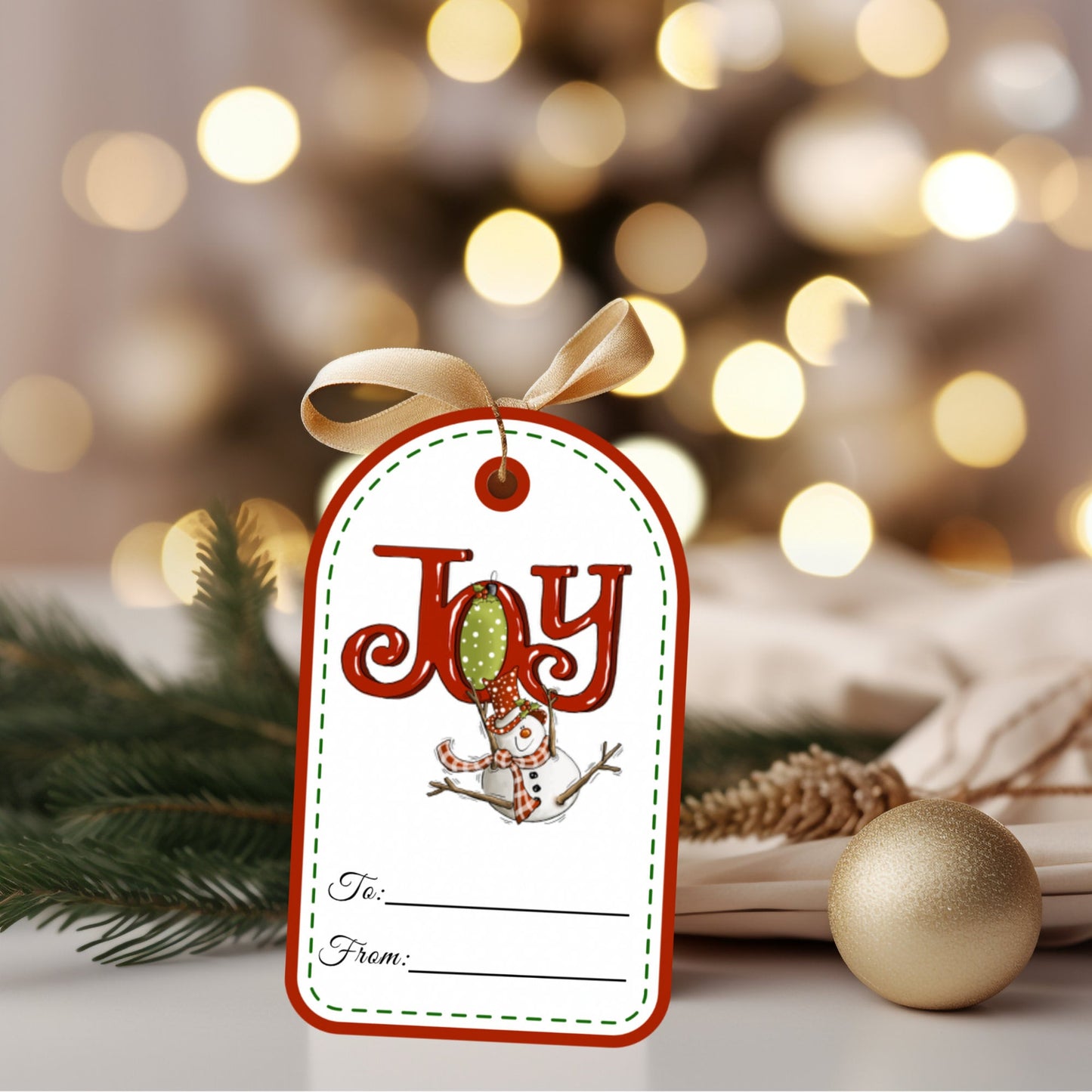 joy snowman gift tags (set of 6)