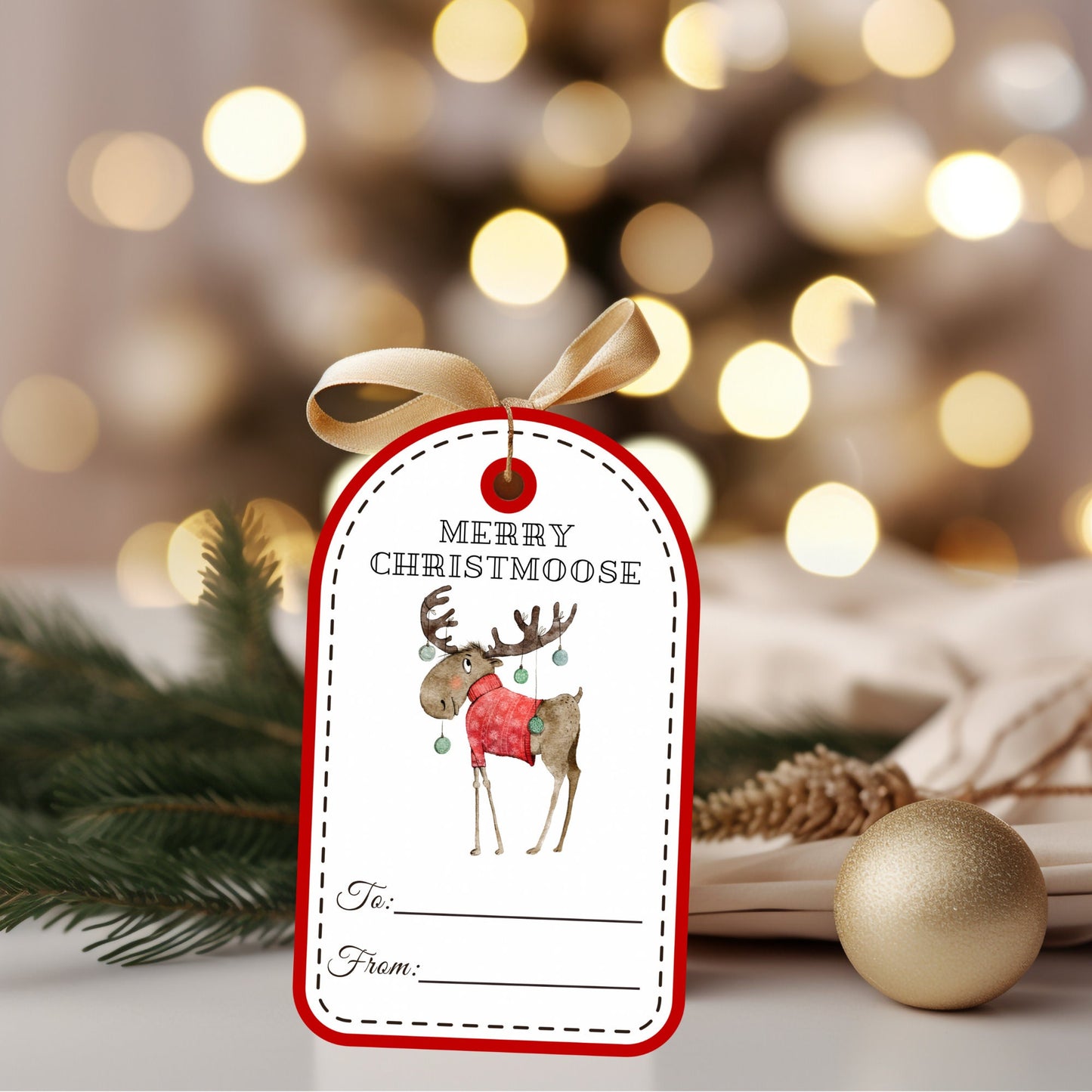 merry christmoose gift tags (set of 6)