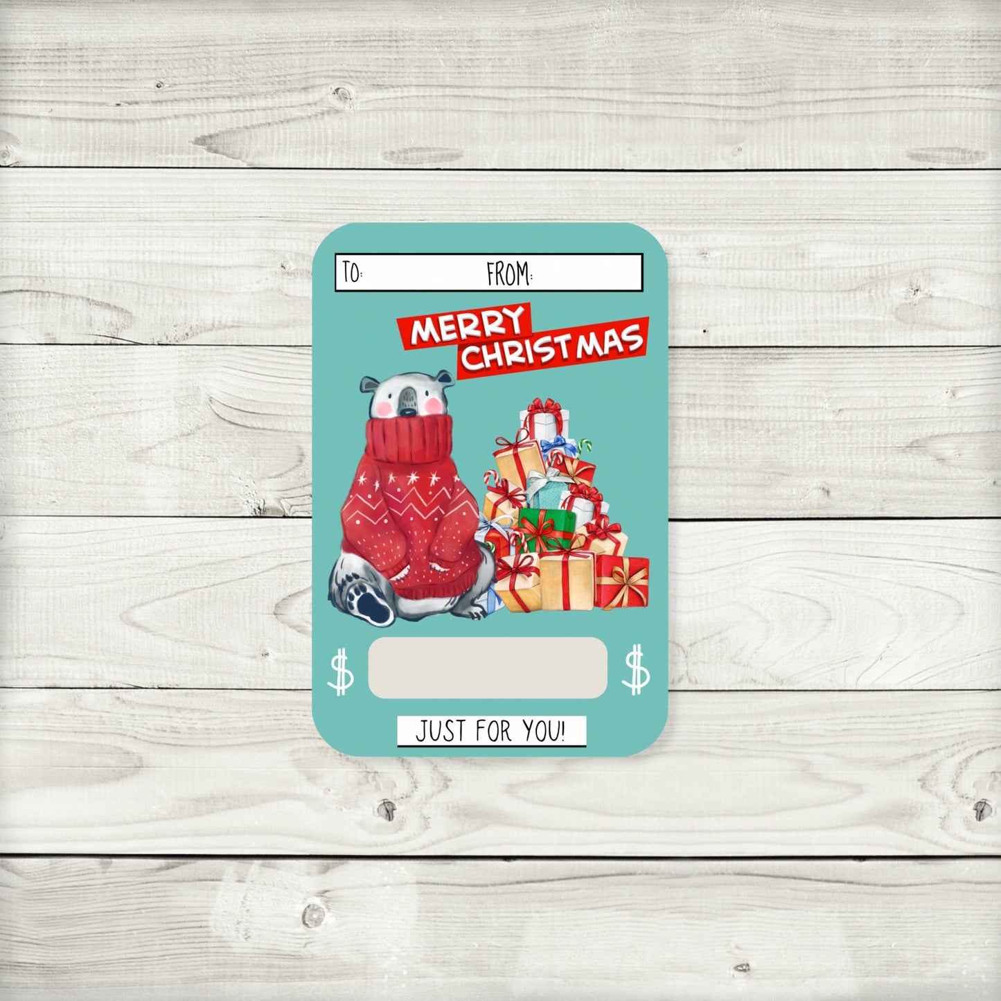 cute christmas animal cash card holders set 2