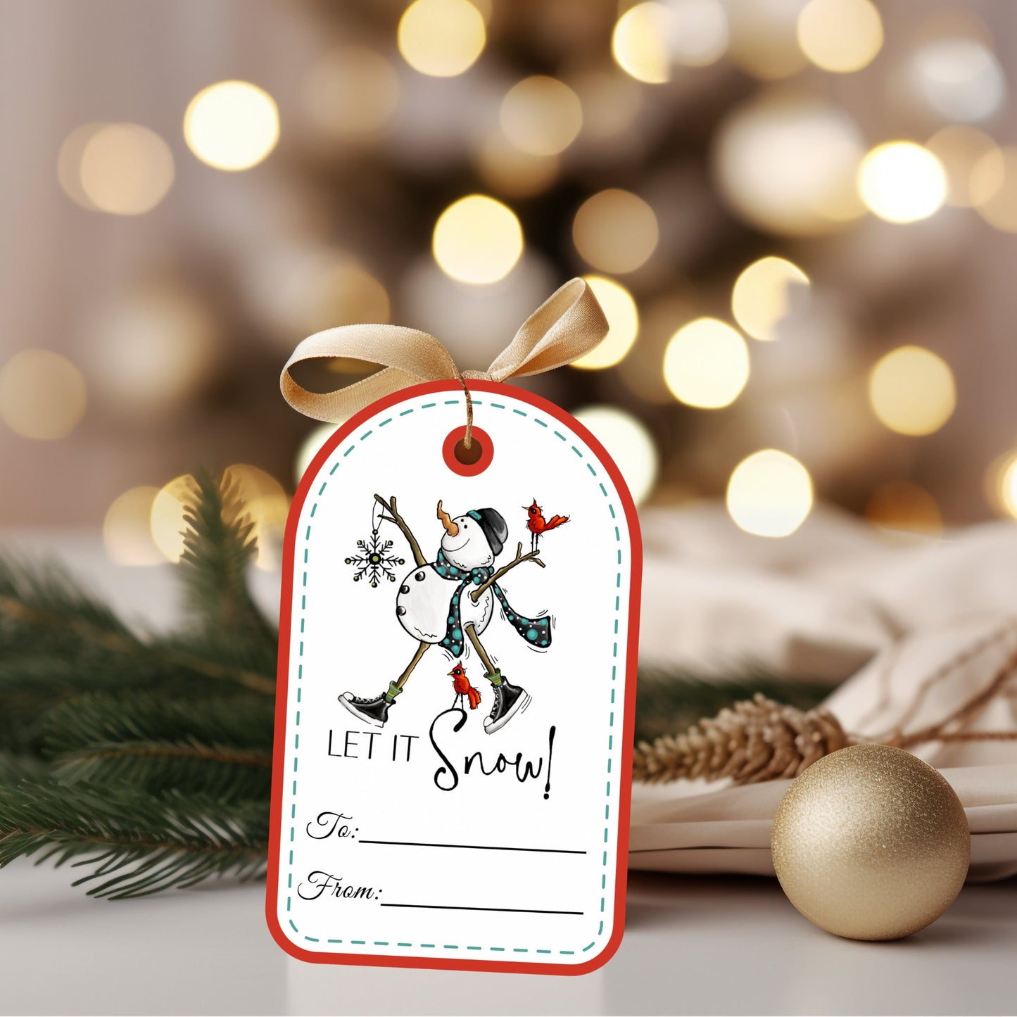 let it snow snowman gift tags 2 (set of 6)