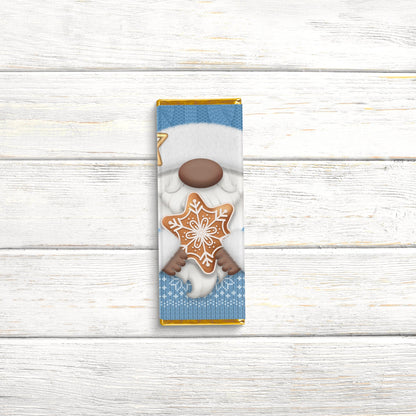 Black Santa Gnome Chocolate Bar Wrappers – Cute Christmas Candy Bar Covers for Holiday Gifts