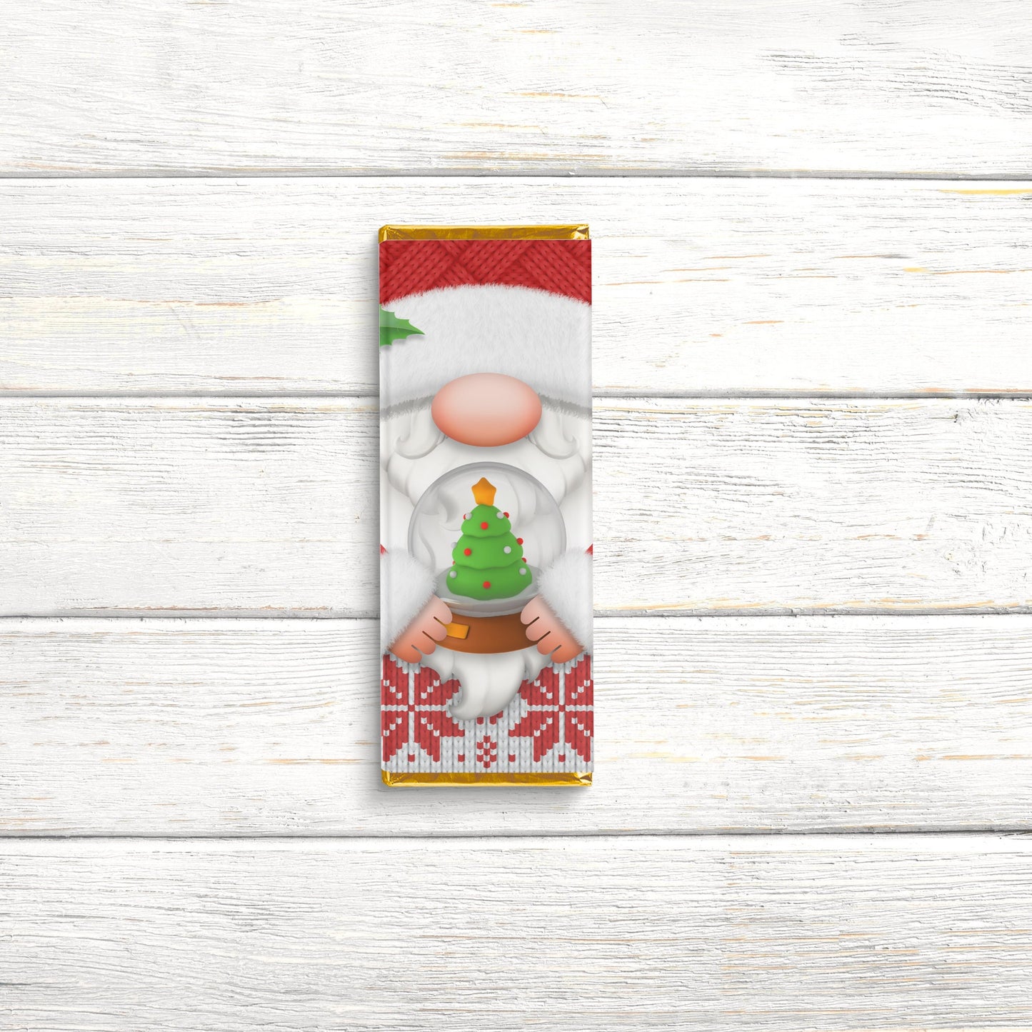 christmas gnome chocolate bar candy wrappers, candy wrappers, chocolate bar wrappers, chocolates bar labels, male gnomes