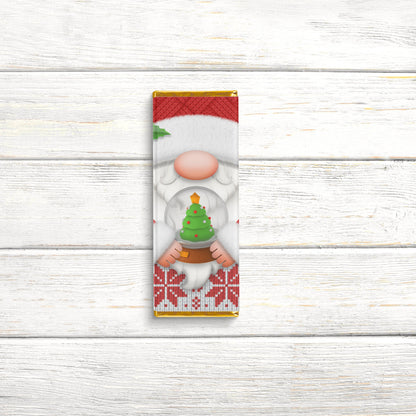 Christmas Gnome Chocolate Bar Candy Wrappers, Candy Wrappers, Chocolate Bar Wrappers, Chocolates Bar Labels, Male Gnomes