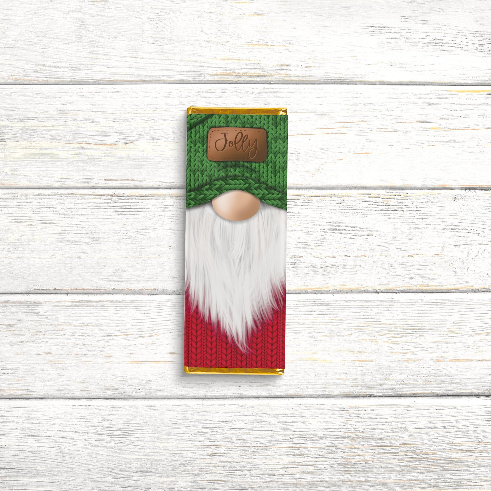 Christmas Gnome Chocolate Bar Wrappers: Festive Holiday Favors