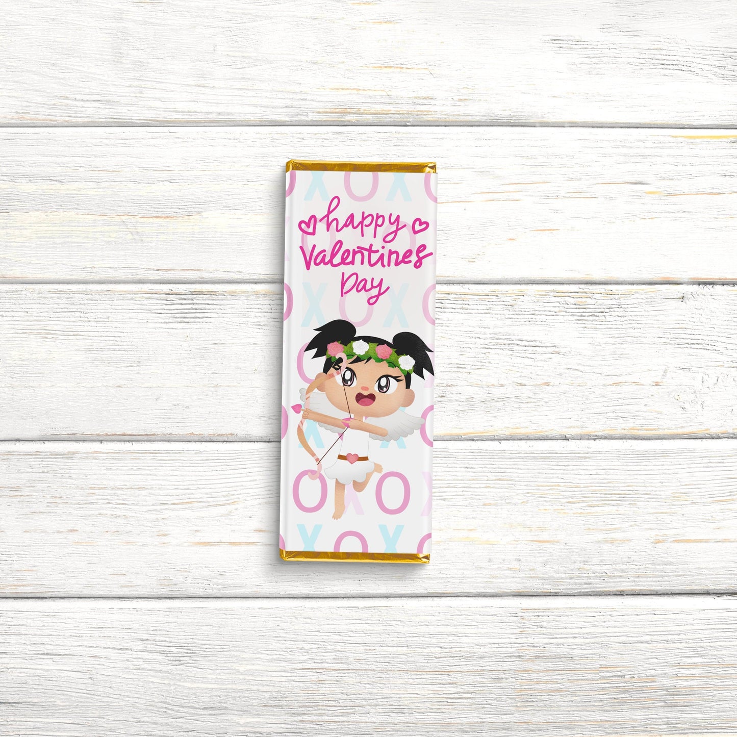 girl cherub valentines day chocolate wrap, candy bar wraps, valentines candy wrapper, valentines chocolate bar labels