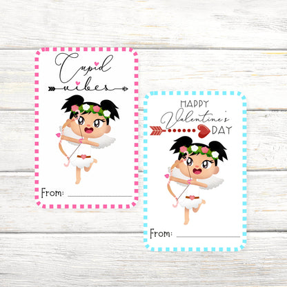 Cherub Valentine's Day Cards or Stickers: Cupid Vibes Girl Set (3.5x2.25)