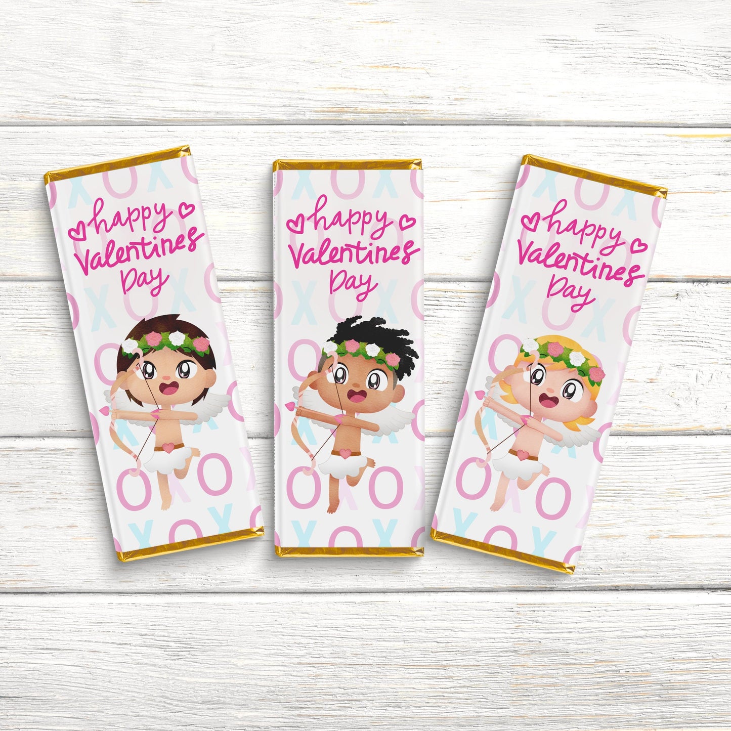 boy cherub valentines day chocolate wrap, candy bar wraps, valentines candy wrapper, valentines chocolate bar labels