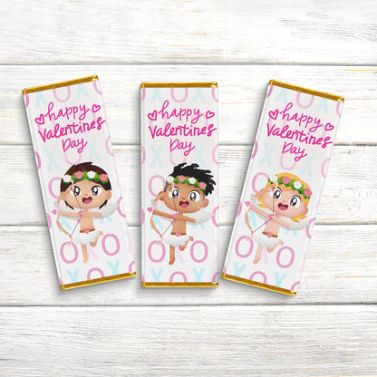 Boy Cherub Valentines Day Chocolate Wrap, Candy Bar Wraps, Valentines Candy Wrapper, Valentines Chocolate Bar Labels