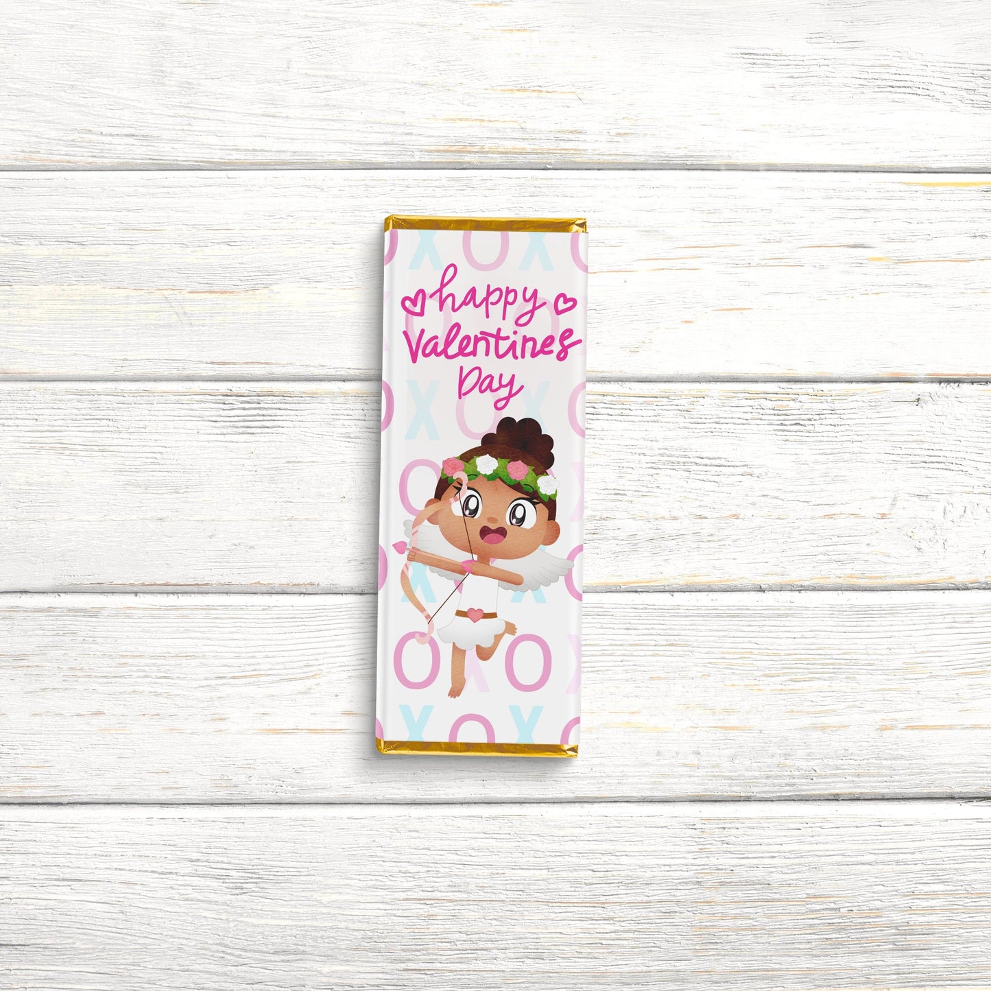 girl cherub valentines day chocolate wrap, candy bar wraps, valentines candy wrapper, valentines chocolate bar labels